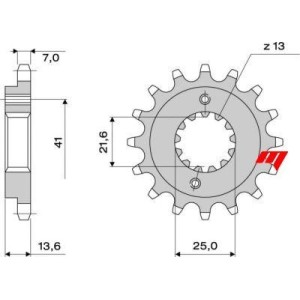 PIÑON DE ACERO PARA CADENA 525 HONDA TRANSALP 700 2008-2013