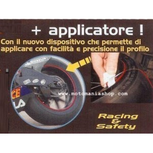 BORDO ADESIVO RIFLETTENTE PER CERCHI RUOTA WHEEL STRIPE CON APPLICATORE MM 7 X 6 MT ROSSO