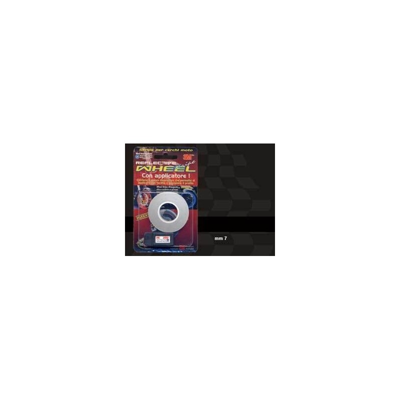 BORDE REFLECTANTE ADHESIVO PARA LLANTAS BANDA DE RUEDAS CON APLICADOR MM 7 X 6 MT NEGRO