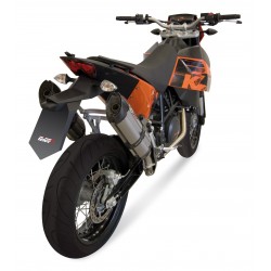 COPPIA TERMINALI MIVV SUONO PER KTM SUPERMOTO 690 2007-2010, DEKAT ACCIAIO/CARBONIO