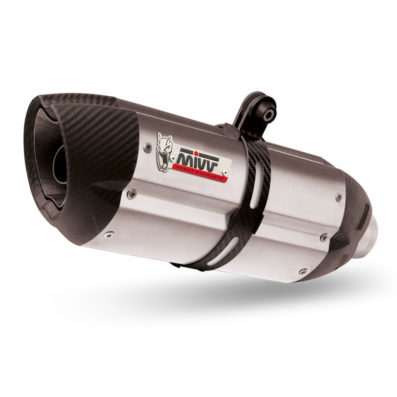 COPPIA TERMINALI MIVV SUONO YAMAHA R1 2007-2008, OMOLOGATI ACCIAIO/CARBONIO