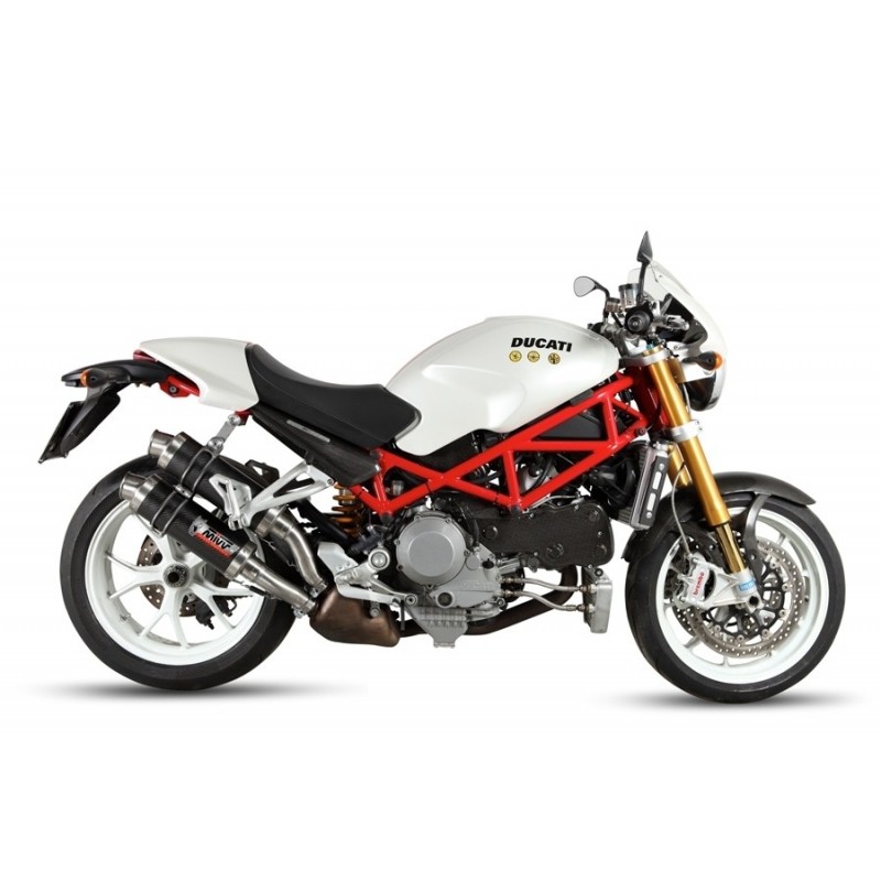 PAIR OF MIVV HEXAUST GP DUCATI MONSTER S4RS 2006-2009, APPROVED CARBON