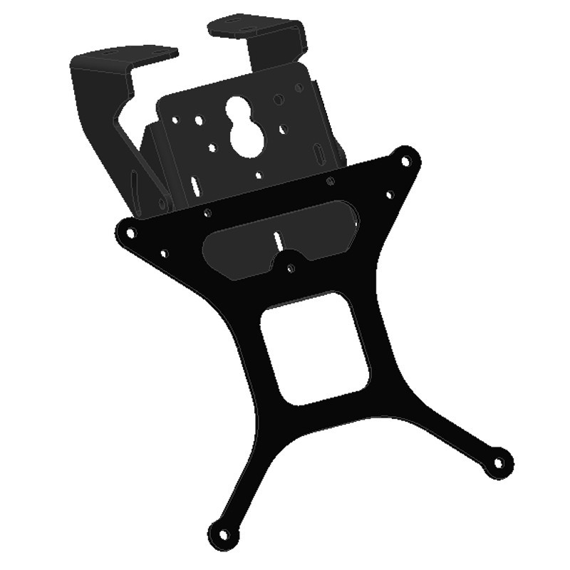 PORTAMATRÍCULA PARA KAWASAKI ZX-6R 600 2007-2008 CON SCARICO LATERALE, CON INCLINACIÓN AJUSTABLE