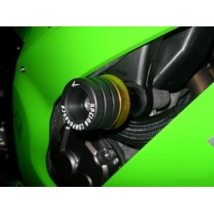 COPPIA TAMPONI PROTEZIONE TELAIO 4-RACING APRILIA TUONO 1000 R 2006-2010 NERO