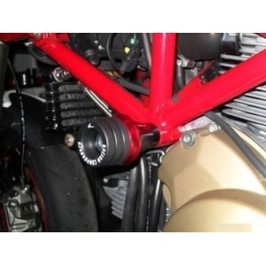COPPIA TAMPONI PROTEZIONE TELAIO 4-RACING APRILIA TUONO 1000 R 2006-2010 NERO