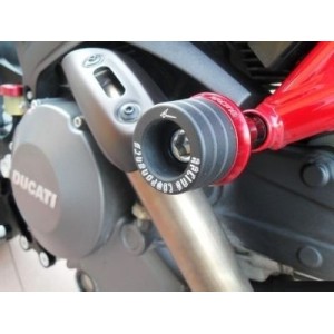 COPPIA TAMPONI PROTEZIONE TELAIO 4-RACING APRILIA TUONO 1000 R 2006-2010 NERO