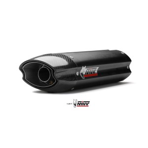 TERMINALE MIVV SUONO KAWASAKI ZX-6R 2007-2008, OMOLOGATO BLACK/CARBONIO
