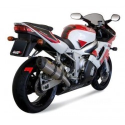 EXHAUST MIVV SUONO FOR YAMAHA R6 1999-2002, APPROVED STEEL/CARBON