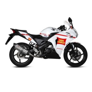 IMPIANTO DI SCARICO COMPLETO MIVV SUONO HONDA CBR 125 R 2011-2018, DEKAT ACCIAIO/CARBONIO