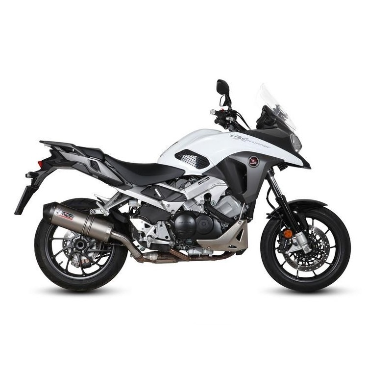 TERMINALE MIVV OVALE HONDA CROSSRUNNER 800 2015-2020, OMOLOGATO TITANIO/CARBONIO